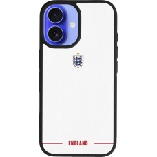 iPhone 16 Case Hülle - Silikon schwarz England 2026 personalisierbares Fussballtrikot