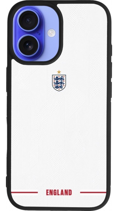iPhone 16 Case Hülle - Silikon schwarz England 2026 personalisierbares Fussballtrikot
