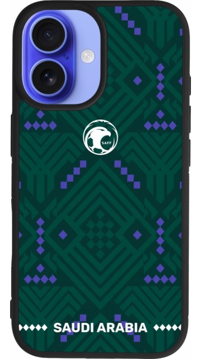 iPhone 16 Case Hülle - Silikon schwarz Saudi Arabien 2026 personalisierbares Fussballtrikot