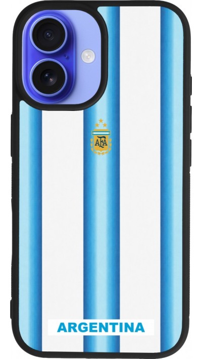 iPhone 16 Case Hülle - Silikon schwarz Argentinien 2026 personalisierbares Fussballtrikot
