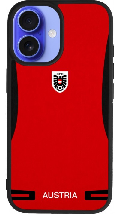 iPhone 16 Case Hülle - Silikon schwarz O?sterreich 2026 personalisierbares Fussballtrikot