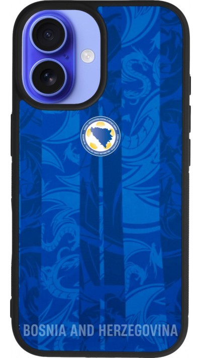 iPhone 16 Case Hülle - Silikon schwarz Bosnien und Herzegowina 2026 personalisierbares Fussballtrikot