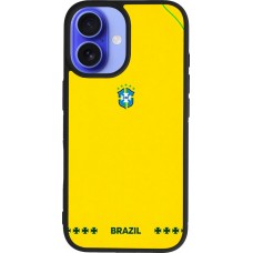 iPhone 16 Case Hülle - Silikon schwarz Brasilien 2026 personalisierbares Fussballtrikot