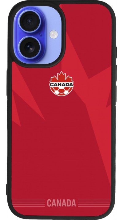 iPhone 16 Case Hülle - Silikon schwarz Kanada 2026 personalisierbares Fussballtrikot