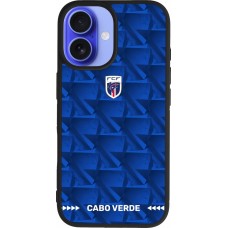 iPhone 16 Case Hülle - Silikon schwarz Kap Verde 2026 personalisierbares Fussballtrikot