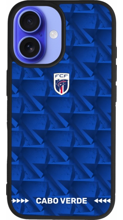 iPhone 16 Case Hülle - Silikon schwarz Kap Verde 2026 personalisierbares Fussballtrikot