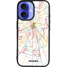 iPhone 16 Case Hülle - Silikon schwarz Ghana 2026 personalisierbares Fussballtrikot