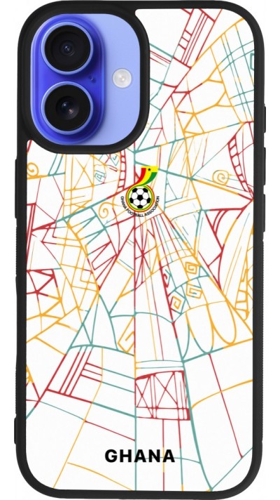 iPhone 16 Case Hülle - Silikon schwarz Ghana 2026 personalisierbares Fussballtrikot