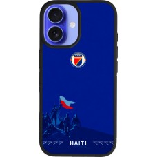 iPhone 16 Case Hülle - Silikon schwarz Haiti 2026 personalisierbares Fussballtrikot