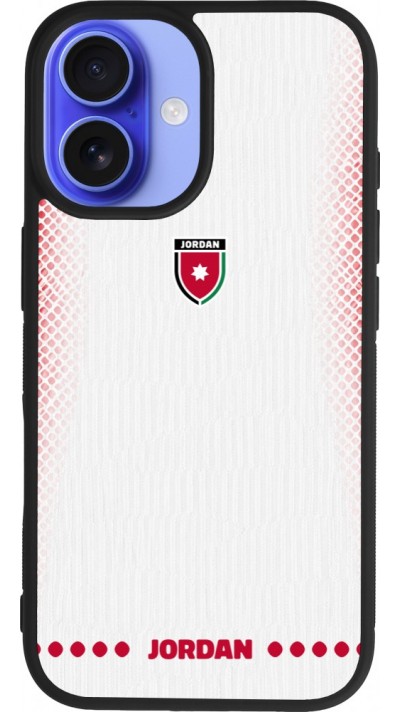 iPhone 16 Case Hülle - Silikon schwarz Jordanien 2026 personalisierbares Fussballtrikot