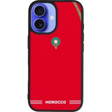 iPhone 16 Case Hülle - Silikon schwarz Marokko 2026 personalisierbares Fussballtrikot