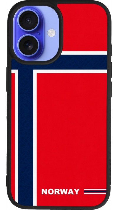 iPhone 16 Case Hülle - Silikon schwarz Norwegen 2026 personalisierbares Fussballtrikot