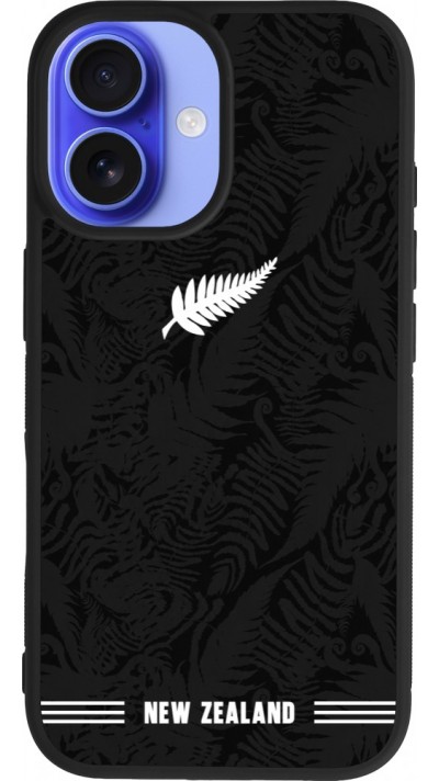 iPhone 16 Case Hülle - Silikon schwarz Neuseeland 2026 personalisierbares Fussballtrikot
