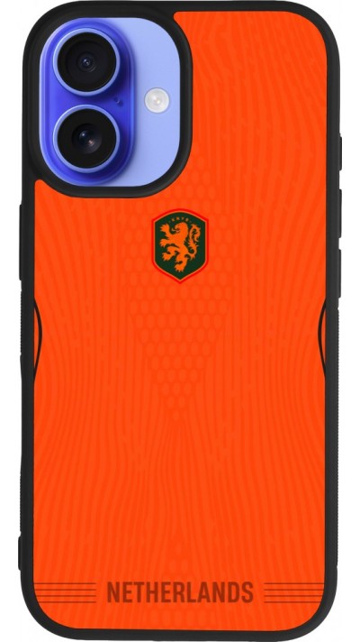 iPhone 16 Case Hülle - Silikon schwarz Niederlande 2026 personalisierbares Fussballtrikot