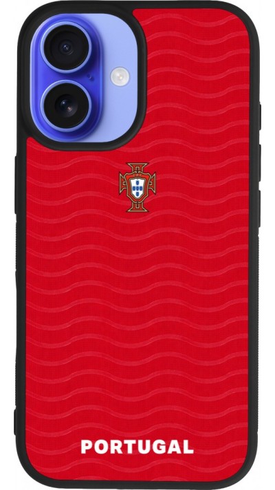 iPhone 16 Case Hülle - Silikon schwarz Portugal 2026 personalisierbares Fussballtrikot