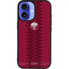 iPhone 16 Case Hülle - Silikon schwarz Qatar 2026 personalisierbares Fussballtrikot