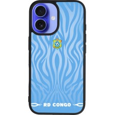 iPhone 16 Case Hülle - Silikon schwarz Demokratische Republik Kongo 2026 personalisierbares Fussballtrikot