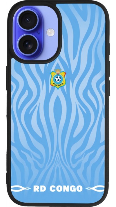 iPhone 16 Case Hülle - Silikon schwarz Demokratische Republik Kongo 2026 personalisierbares Fussballtrikot