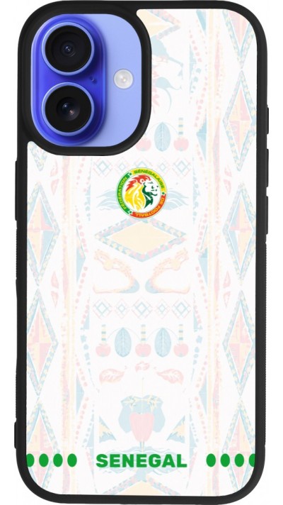 iPhone 16 Case Hülle - Silikon schwarz Senegal 2026 personalisierbares Fussballtrikot