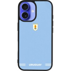 iPhone 16 Case Hülle - Silikon schwarz Uruguay 2026 personalisierbares Fussballtrikot
