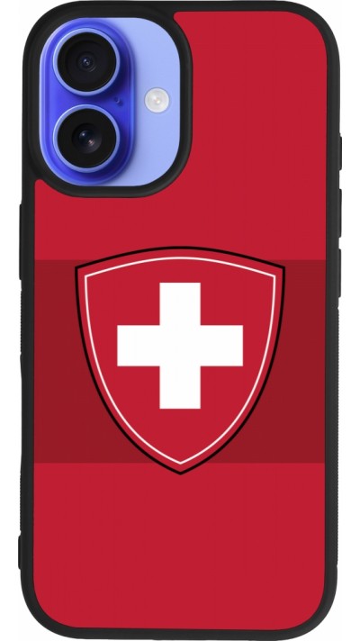 iPhone 16 Case Hülle - Silikon schwarz Hockey World Championship Ecusson Suisse
