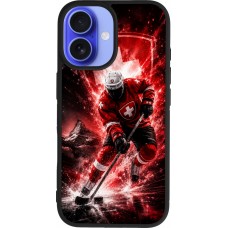 iPhone 16 Case Hülle - Silikon schwarz Hockey World Championship Player