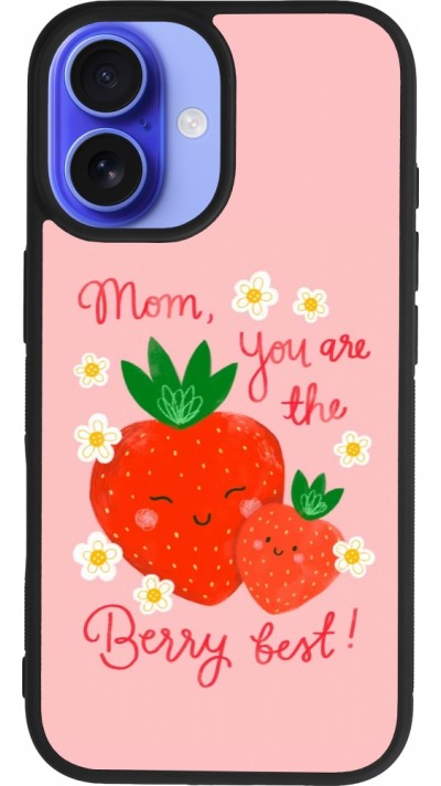 iPhone 16 Case Hülle - Silikon schwarz Mom 2026 Berry best