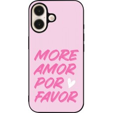 iPhone 16 Case Hülle - Silikon schwarz More amor porfavor