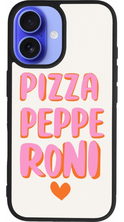 iPhone 16 Case Hülle - Silikon schwarz Pizza pepperoni 2026