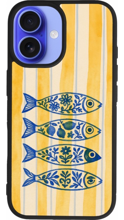iPhone 16 Case Hülle - Silikon schwarz Portuguese fish 2026