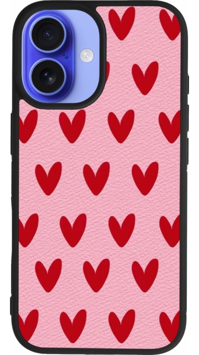iPhone 16 Case Hülle - Silikon schwarz Saint Valentines Day 26 Pattern heart