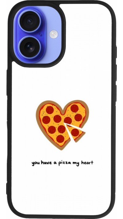 iPhone 16 Case Hülle - Silikon schwarz Saint Valentines Day 26 You have my pizza heart