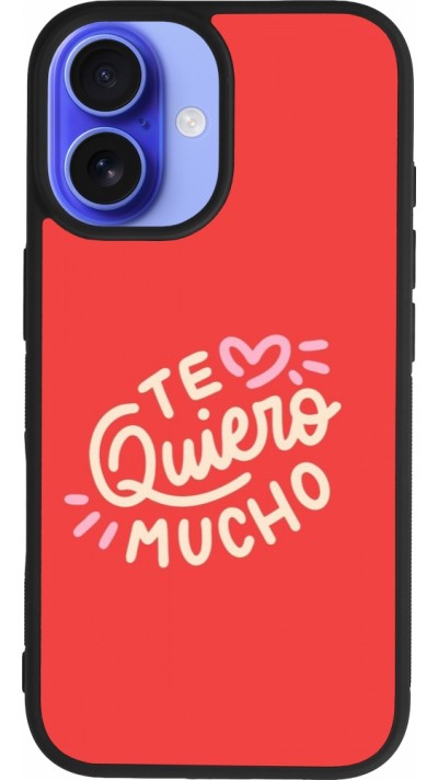 iPhone 16 Case Hülle - Silikon schwarz Saint Valentines Day 26 Te quiero mucho