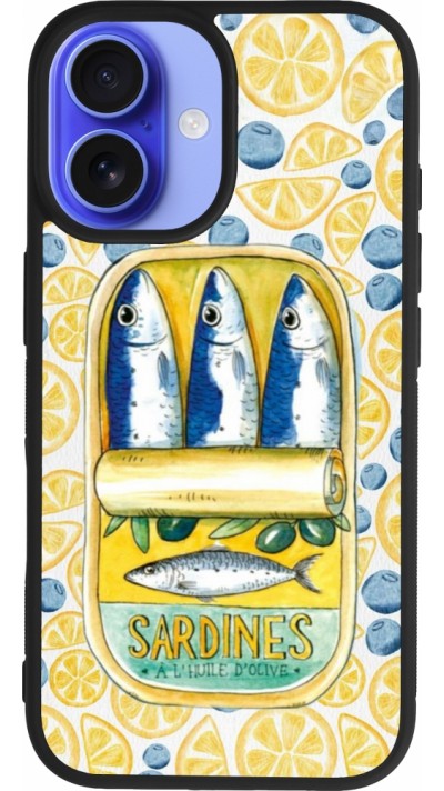 iPhone 16 Case Hülle - Silikon schwarz Sardines in oil 2026
