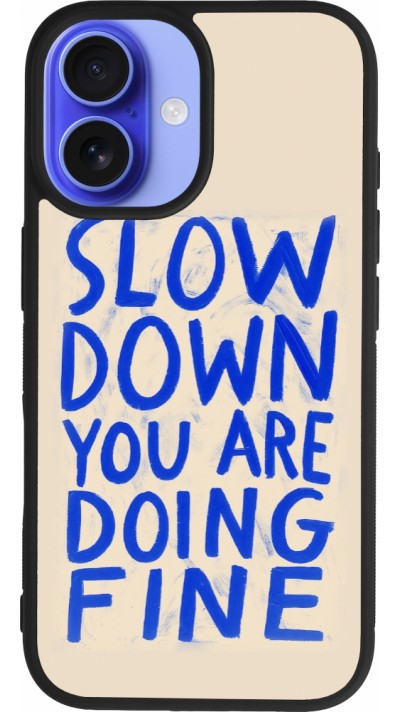 iPhone 16 Case Hülle - Silikon schwarz Slow down 2026