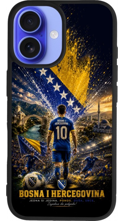 iPhone 16 Case Hülle - Silikon schwarz Fussball Bosnien und Herzegowina splash 2026