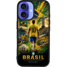 iPhone 16 Case Hülle - Silikon schwarz Fussball Brasilien splash 2026
