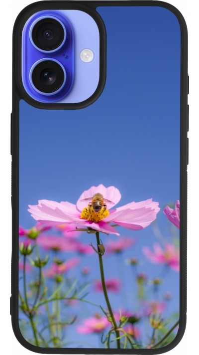 iPhone 16 Case Hülle - Silikon schwarz Bee on a flower 2026