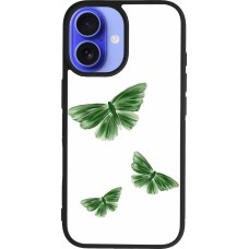 Coque iPhone 16 - Silicone rigide noir Butterflies Spring 2026