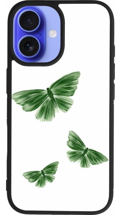 iPhone 16 Case Hülle - Silikon schwarz Butterflies 2026