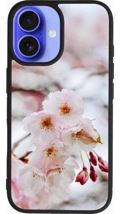 iPhone 16 Case Hülle - Silikon schwarz Cherry tree 2026