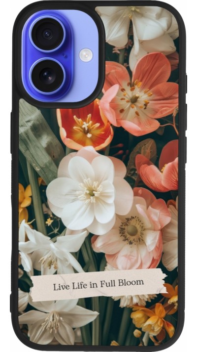 iPhone 16 Case Hülle - Silikon schwarz Full Bloom 2026