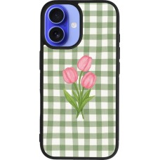 iPhone 16 Case Hülle - Silikon schwarz Green vichy tulips 2026