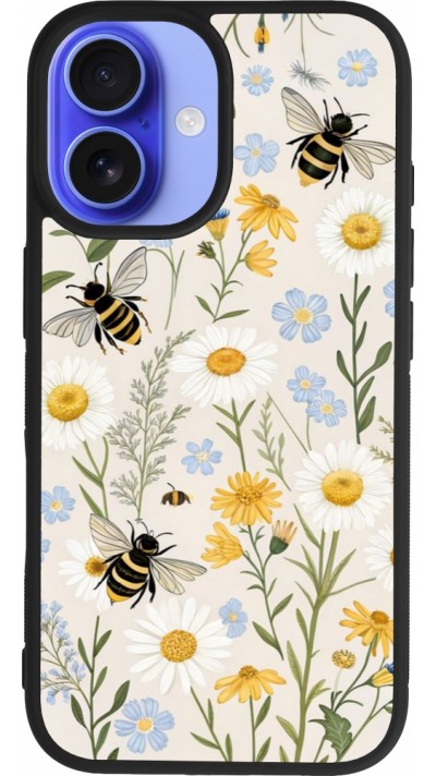 iPhone 16 Case Hülle - Silikon schwarz Pattern bees 2026