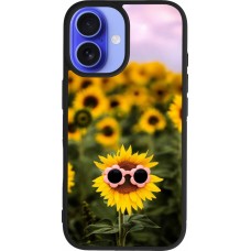 iPhone 16 Case Hülle - Silikon schwarz Sunflower with glasses Spring 2026