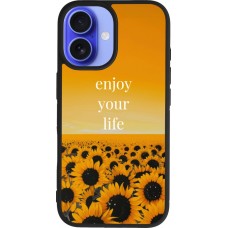 iPhone 16 Case Hülle - Silikon schwarz Summer 2026 Enjoy your life