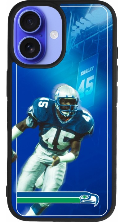 iPhone 16 Case Hülle - Silikon schwarz Super Bowl 26 Seattle 1