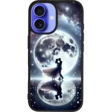 iPhone 16 Case Hülle - Silikon schwarz Valentin 2024 Liebe unter dem Mond