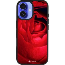iPhone 16 Case Hülle - Silikon schwarz Valentine 2022 Rose