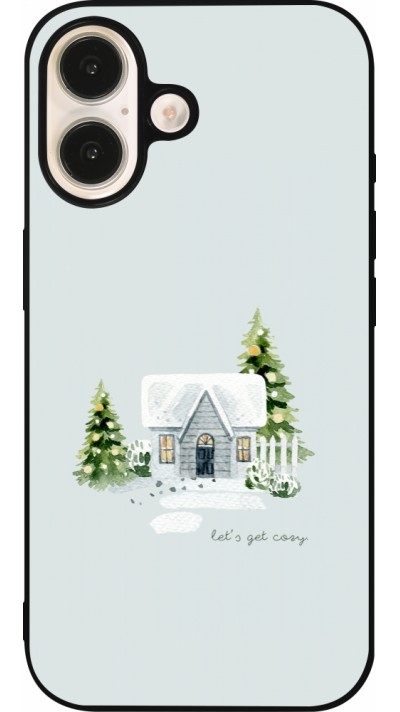 iPhone 16 Case Hülle - Silikon schwarz Winter 25 Cosy House